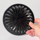Yasutoshi Sakanishi (Yasutoshi Kiln) - 5-inch plate - Shinogi, chrysanthemum pattern - black glaze
